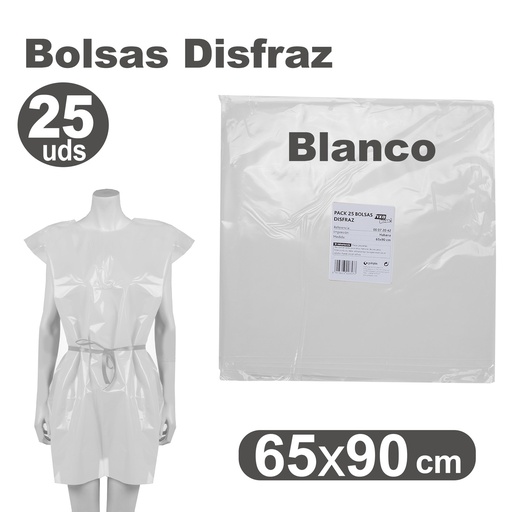 [GRA00072070] PACK25 BOLSA DISFRAZ 65X90 BLANCO