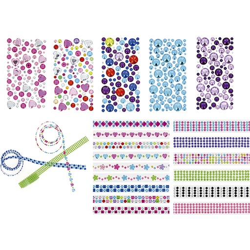 [GRA68070202] SET.ADHES.BRILLANTES CIRCULOS COL.SURTID