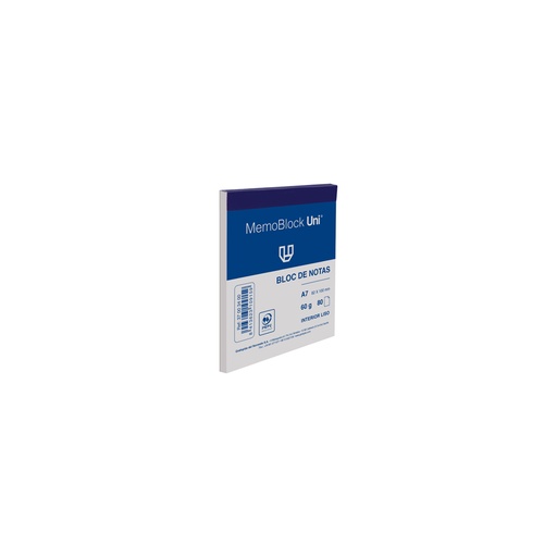 [GRA37003400] BLOC NOTAS A7 80H 60G LISO MEMOBLOCK
