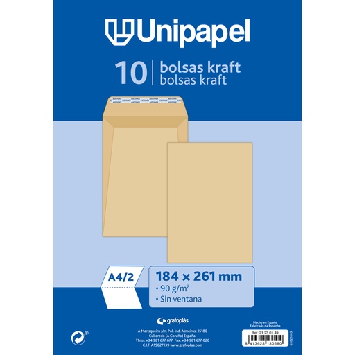 [GRA21282349] PQ.100 ENV. KRAFT VERJ 120X170 70G T.SI