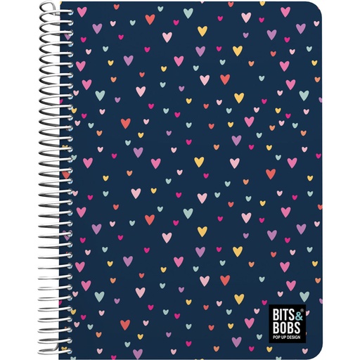 [GRA16512222] CADERNOPP 4o 80H 90G C4MM B&B HEARTS