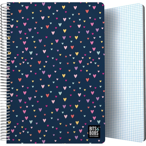 [GRA16502222] CADERNOPP Fo 80H 90G C4MM B&B HEARTS