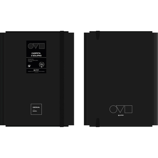 [GRA01225310] PASTA 3 SOLAPAS UNEQ MINIMAL NEGRO