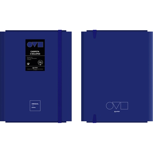 [GRA01225330] PASTA 3 SOLAPAS UNEQ MINIMAL AZUL