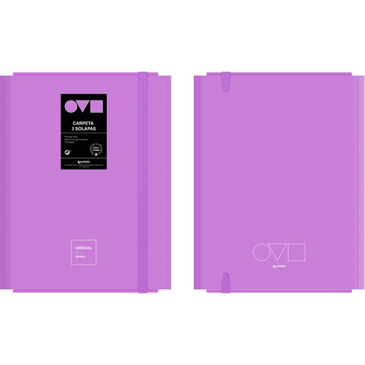 [GRA01225369] PASTA 3 SOLAPAS UNEQ MINIMAL LAVANDA