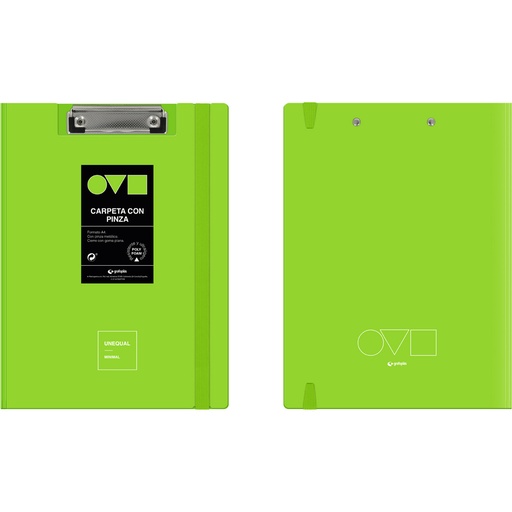 [GRA01550921] CARP A4 C/PINZA SUP UNEQ MINIMAL VERDE