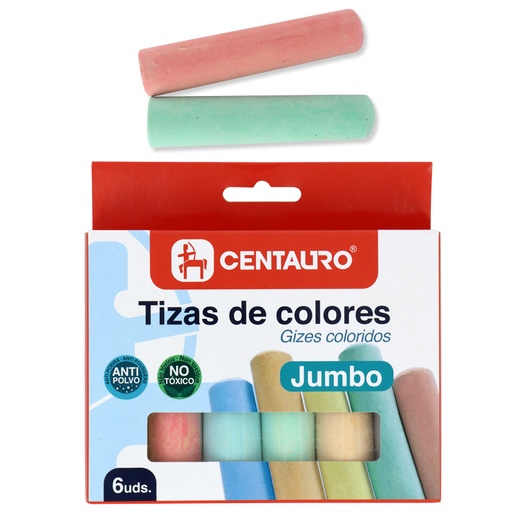 [KAT86002499] CAJA 6 TIZAS JUMBO COLORES SURT.CENTAUR