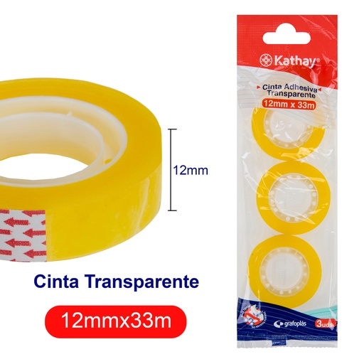 [KAT86003200] BOLSA 3 CINTAS TRANS 12MMX33M