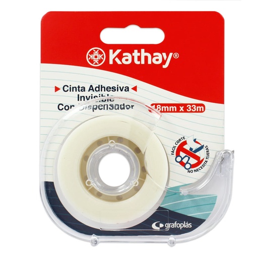 [KAT86003500] CINTA INVISIBLE 18MMX33M +DISPENSADOR