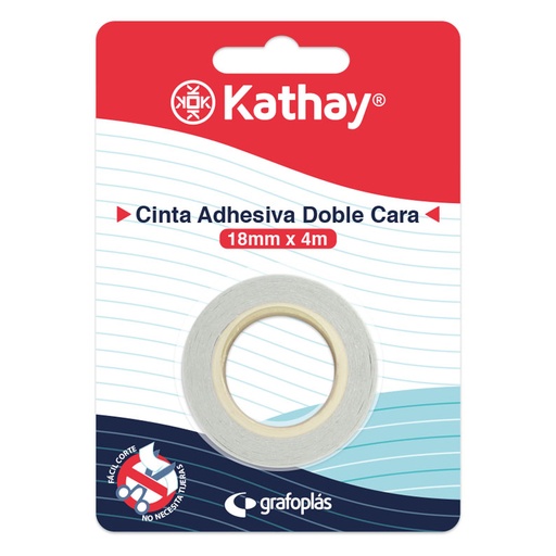 [KAT86003600] BLISTER 1 CINTA DOBLE CARA 18MMX4M
