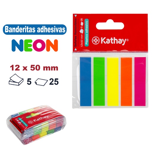 [KAT86006199] BLOC SENAL NEON KATHAY 5COLX25H 12X50MM