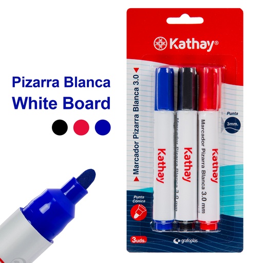 [KAT86211399] BLISTER 3MARCADORES PIZ.BLANC P.CON.SURT