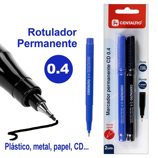 [KAT86213199] BLISTER 2 MARCADORES CD0,4MM P.AGUJA AZ+NG