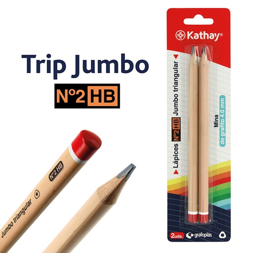[KAT86233700] BLISTER 2 LÁPIS JUMBO KATHAY