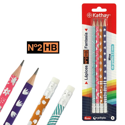 [KAT86233800] BLISTER 4 LÁPIS FANTASIA KATHAY
