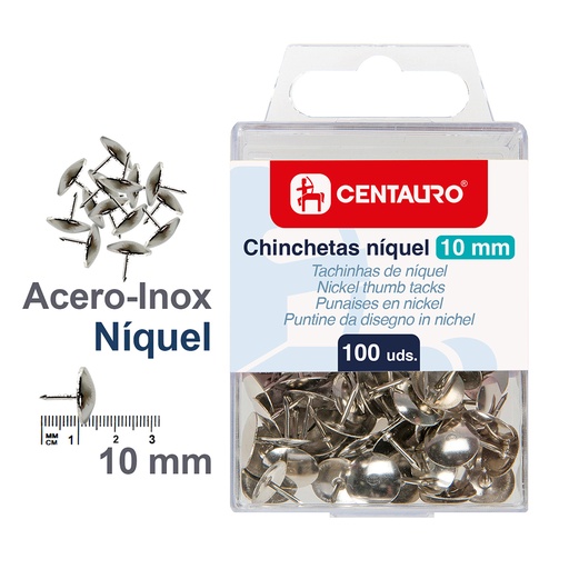 [KAT86400481] CAJA 100 CHINCHETAS NIQUEL CENTAURO