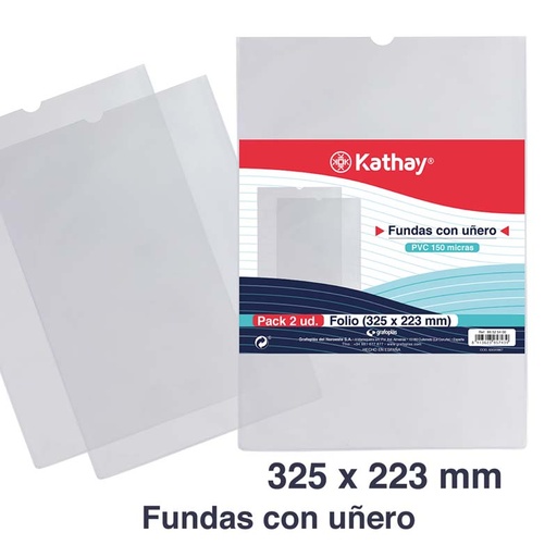 [KAT86525400] PACK 2 FUNDAS FOLIO C/UNERO 0,15 MICRAS