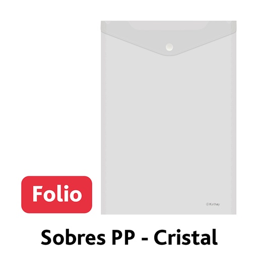 [KAT86540000] SOBRE PP FOLIO VERT. BROCHE INCOLORO KTY