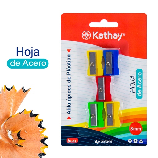 [KAT86614099] BLISTER 5 APARA-LÁPIS PLAST.SURT. KATHAY
