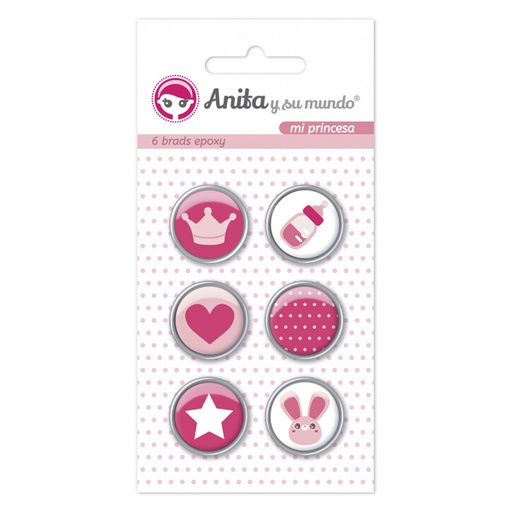 [GRA37010111] PACK6 BRADS EPOXY MI PRINCESA