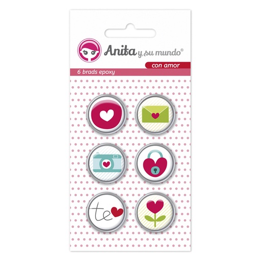[GRA37010112] PACK6 BRADS EPOXY CON AMOR
