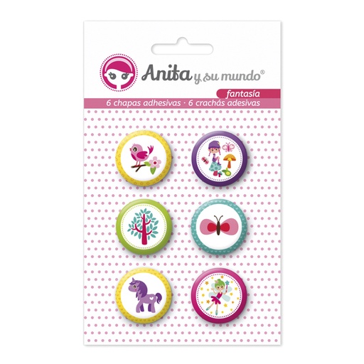 [GRA37010216] PACK6 CHAPAS ADHES. FANTASIA 25MM