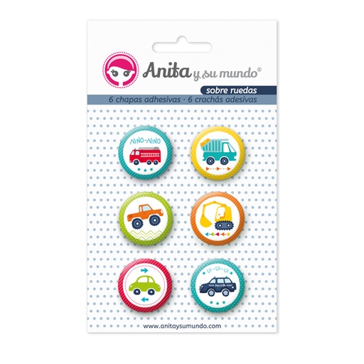 [GRA37010221] PACK6 CHAPAS ADHES. SOBRE RUEDAS 25MM