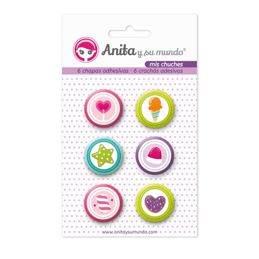 [GRA37010223] PACK6 CHAPAS ADHES. MIS CHUCHES 25MM