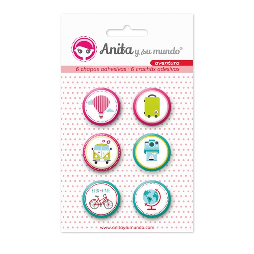 [GRA37010227] PACK6 CHAPAS ADHES. AVENTURA 25MM