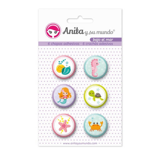 [GRA37010236] PACK6 CHAPAS ADHES. BAJO EL MAR