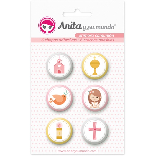 [GRA37010246] PACK 6 CHAPAS ADHES.PRIMERA COMUN.20 ELL