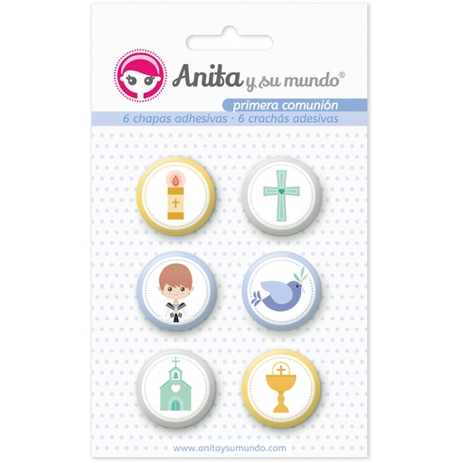 [GRA37010247] PACK 6 CHAPAS ADHES.PRIMERA COMUN.20 EL