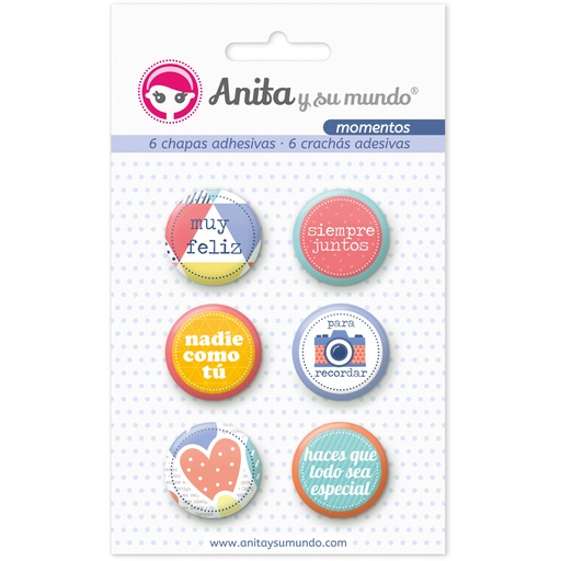 [GRA37010249] PACK 6 CHAPAS ADHES.MOMENTOS