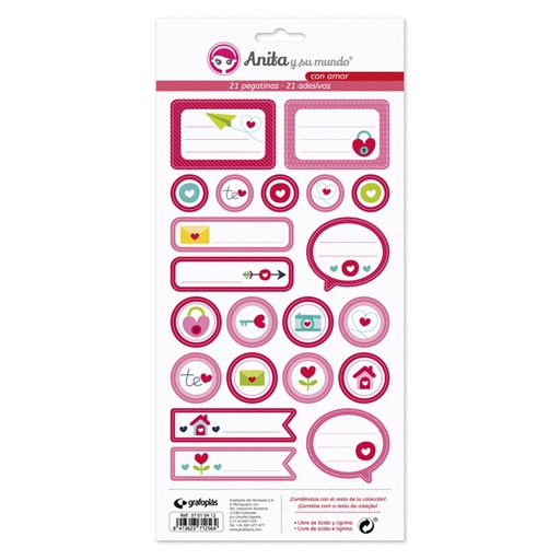 [GRA37010512] PACK 5 LAMINAS PEGAT.COLECCION CON AMOR