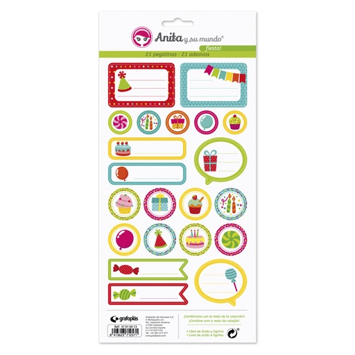 [GRA37010513] PACK 5 LAMINAS PEGAT.COLECCION FIESTA!