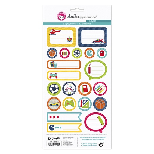 [GRA37010515] PACK 5 LAMINAS PEGAT.COLECCION JUEGOS