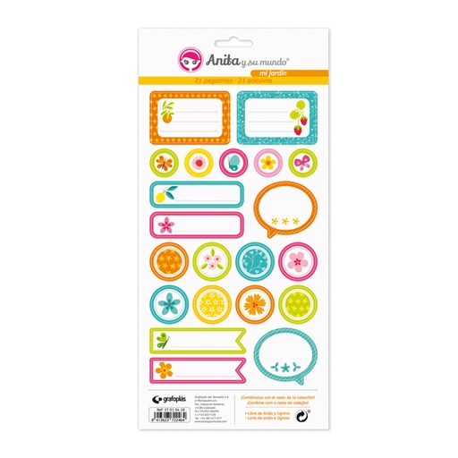 [GRA37010518] PACK 5 LAMINAS PEGAT.COLECCION MI JARDIN