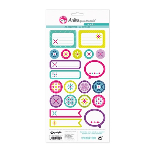 [GRA37010519] PACK 5 LAMINAS PEGAT.COLECCION MOSAICO