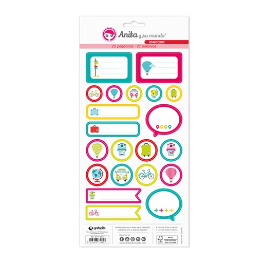 [GRA37010527] PACK 5 LAMINAS PEGAT.COLECCION AVENTURA