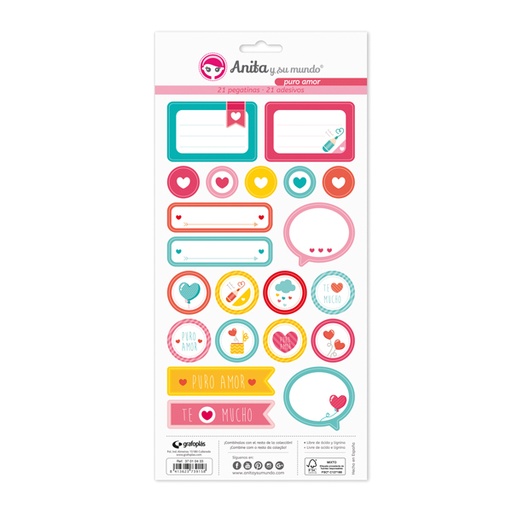 [GRA37010533] PACK 5 LAMINAS PEGAT.COLECCION PURO AMOR
