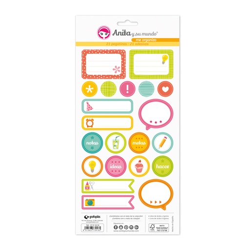 [GRA37010534] PACK 5 LAMINAS PEGAT.COLECCION ME ORGANI