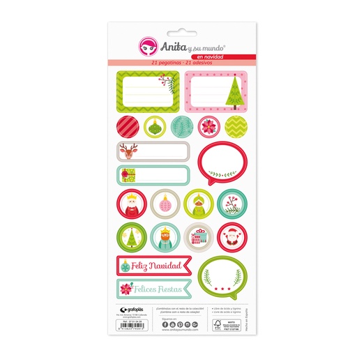 [GRA37010539] PACK5 LAMINAS PEGATINAS EN NAVIDAD