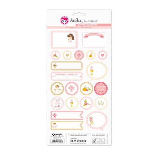 [GRA37010541] PACK5 LAMINAS PEGATINAS 1aCOM.ELLA 18-19