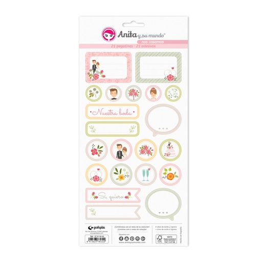 [GRA37010543] PACK5 LAMINAS PEGATINAS NOS CASAMOS 19