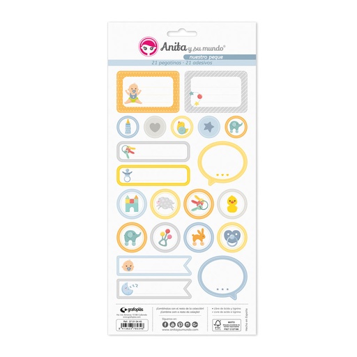 [GRA37010545] PACK5 LAMINAS PEGATINAS NUESTRO PEQUE 19