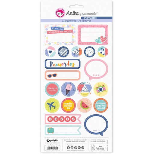 [GRA37010549] PACK5 LAMINAS PEGATINAS MOMENTOS