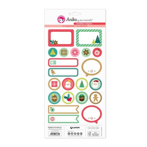 [GRA37010550] PACK5 LAMINAS PEGATINAS NAVIDAD MAGICA