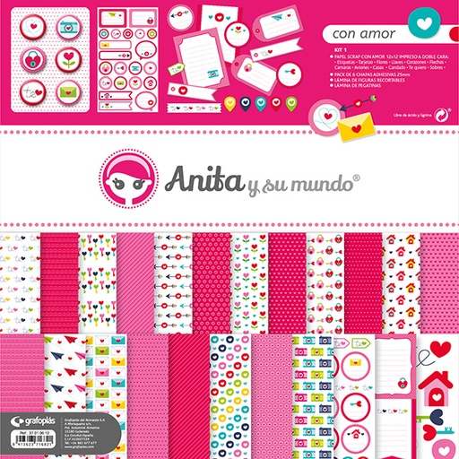 [GRA37010612] KIT SCRAP1 COLECCION MI CON AMOR