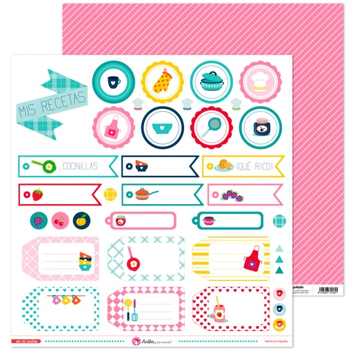 [GRA37011317] PACK5 PAPEL SCRAP ETIQUETAS EN MI COCI