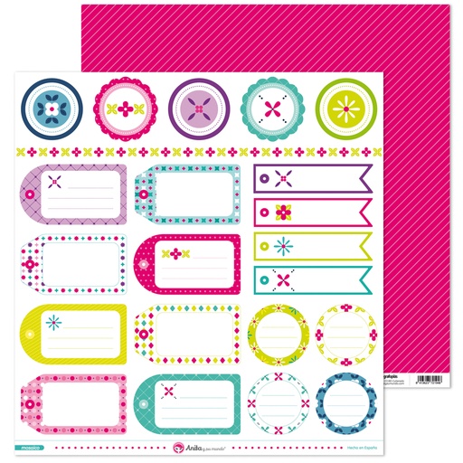 [GRA37011319] PACK5 PAPEL SCRAP ETIQUETAS MOSAICO